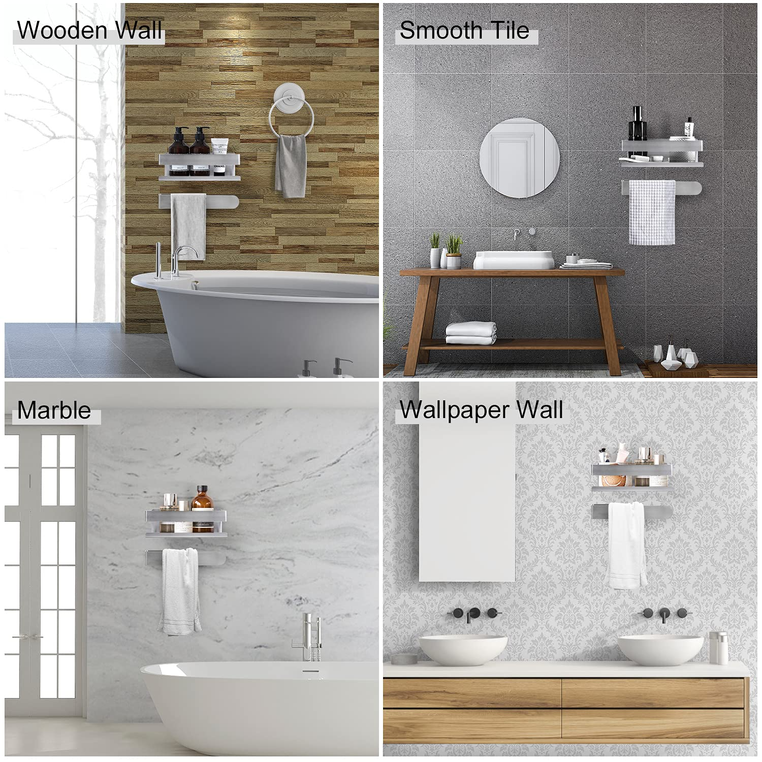 LBSUN 2-Pack Corner Shower Caddy, Bathroom Corner Shower Shelf, SUS304  Stainless Steel Wall Mounted Bathroom Shelf for Toilet, Bathroom, Dorm and